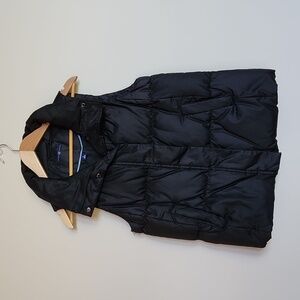 GAP Puffer Vest, Black, Size M, Zip & Button Up, Warm